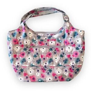 Lug Gondola Large Travel Tote Gray Floral Vacation Carryon Bag‎ Trolley Sleeve